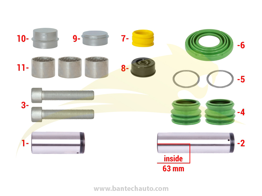 Caliper Guides & Seals Repair Kit (New Model)