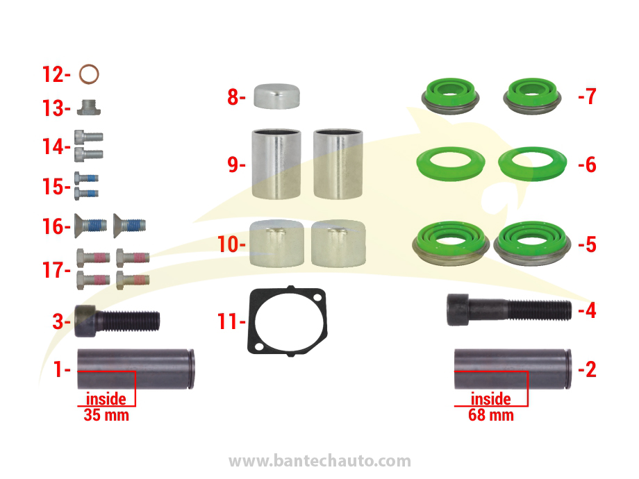 Caliper Overhaul Repair Kit