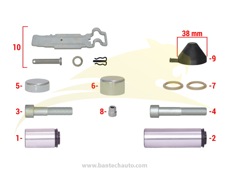 Caliper Guides & Seals Repair Kit